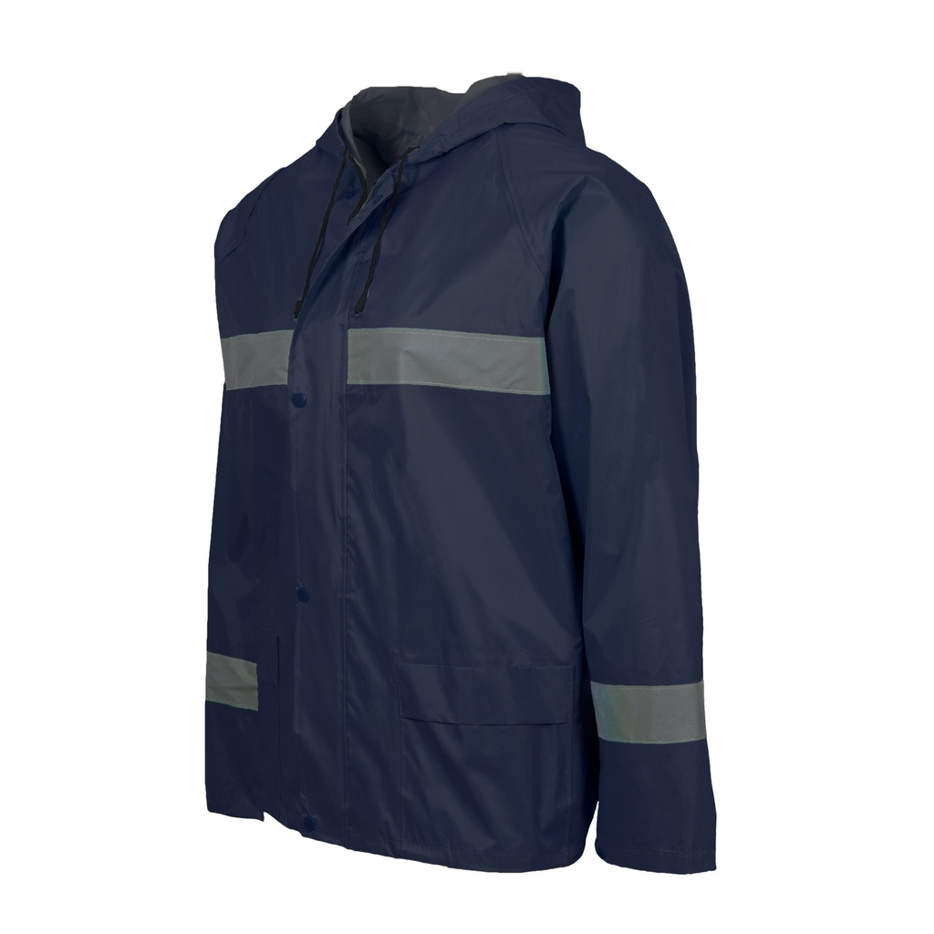 Reflective Rubberised Navy 2 Piece Rainsuit from FTS Safety